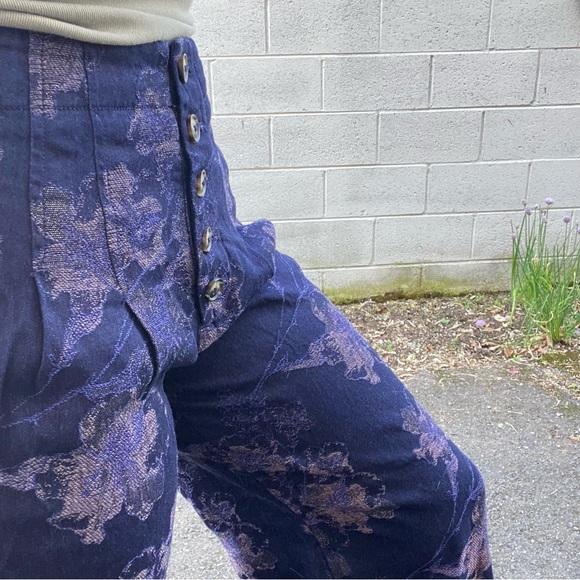 NWT Pilcro & Letterpress Floral Wide Leg Pants - Picture 4 of 10